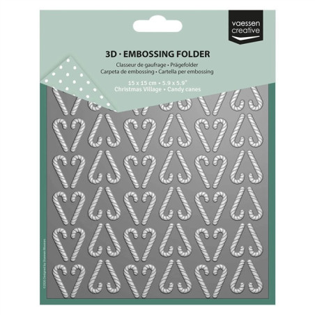 Vaessen Creative Embossing Folder Folder Candy Canes