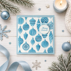 Vaessen Creative Embossing Folder + Stencil Christmas Baubles