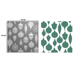 Vaessen Creative Embossing Folder + Stencil Christmas Baubles