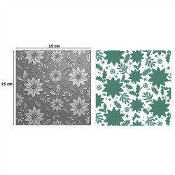 Vaessen Creative Embossing Folder + Stencil Christmas Rose