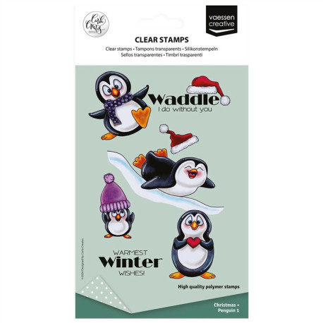 Vaessen Creative Clear Stamp CREATES CHRISTMAS PENGUIN 1 by Carla Creates