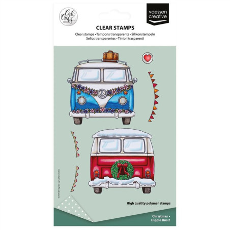 Vaessen Creative Clear Stamp CREATES CHRISTMAS HIPPIE BUS by Carla Creates