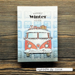 Vaessen Creative Clear Stamp CREATES CHRISTMAS HIPPIE BUS by Carla Creates