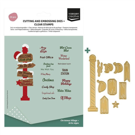 Vaessen Creative Stamp & Die Set Northpole Signposts