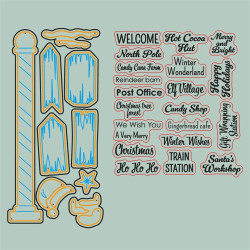 Vaessen Creative Stamp & Die Set Northpole Signposts