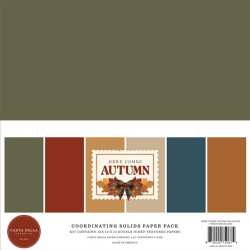 Carta Bella Here Comes Autumn Coordinating Solids Paper Pack 30x30cm