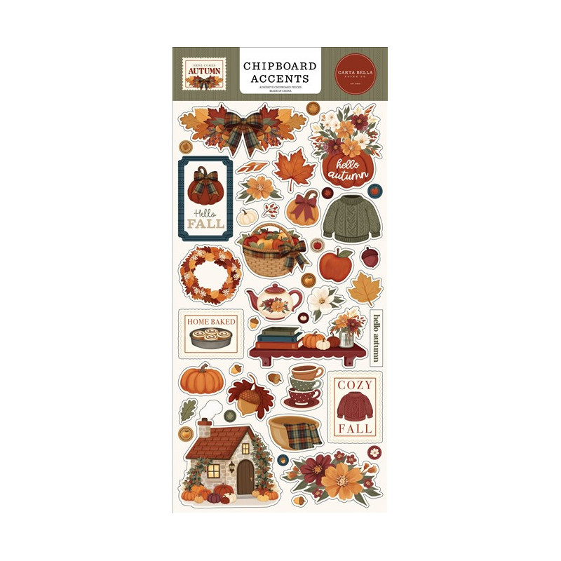 Carta Bella Here Comes Autumn Chipboard Accents