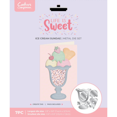 Crafter's Companion Life is Sweet Metal Die Set Ice Cream Sundae