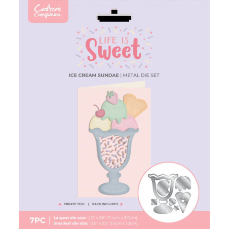 Crafter's Companion Life is Sweet Metal Die Set Ice Cream Sundae