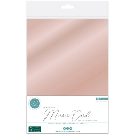 Craft Consortium The Essential Mirror Card A4 Rose Gold 10fogli