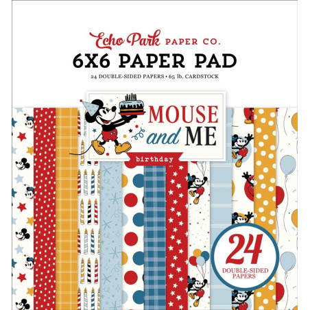 Echo Park Mouse And Me Birthday Paper Pad 15x15cm