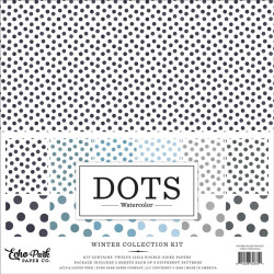 Echo Park Watercolor Polka Dots Winter Collection Kit 30x30cm
