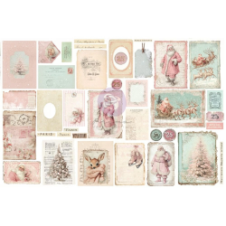 Prima Marketing Christmas Blush Ephemera Junk Journal Kit by Frank Garcia 76pz