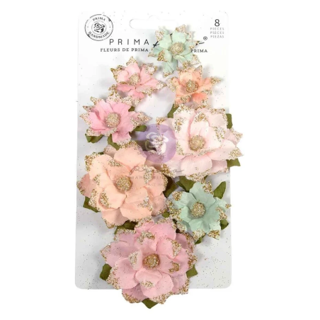 Prima Marketing Christmas Blush Flowers Warm & Cozy by Frank Garcia 8pezzi