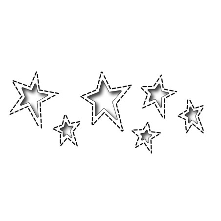 Frantic Stamper Precision Die Reverse Cut Stitched Country Stars
