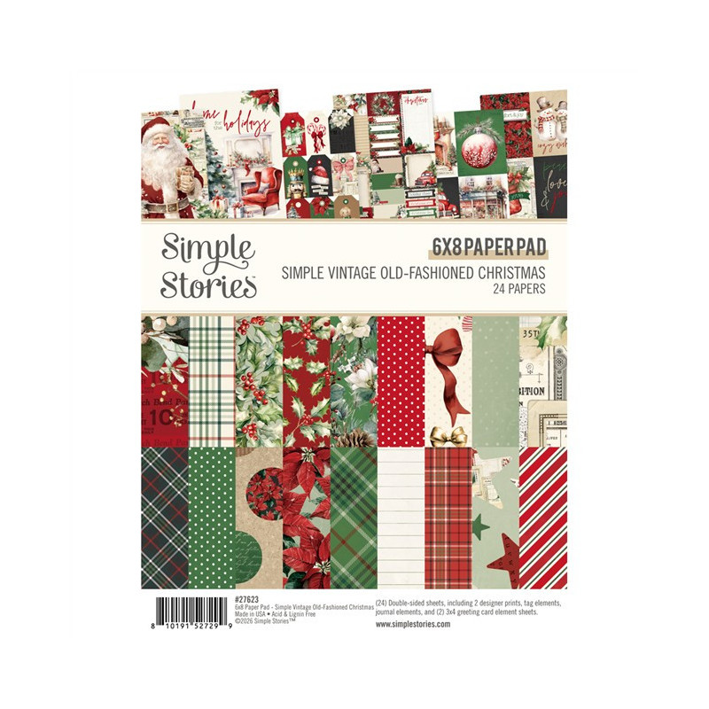 Simple Stories Simple Vintage Old-Fashioned Christmas Paper Pad 15x20cm