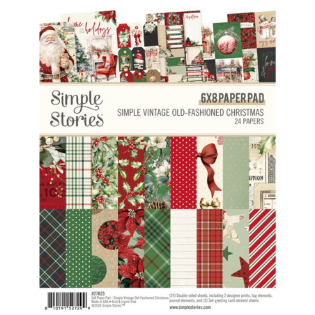 Simple Stories Simple Vintage Old-Fashioned Christmas Paper Pad 15x20cm