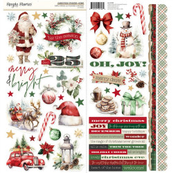 Simple Stories Simple Vintage Old-Fashioned Christmas Cardstock Stickers Icons 30x30cm
