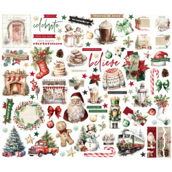 Simple Stories Simple Vintage Old-Fashioned Christmas Bits & Pieces 92pz