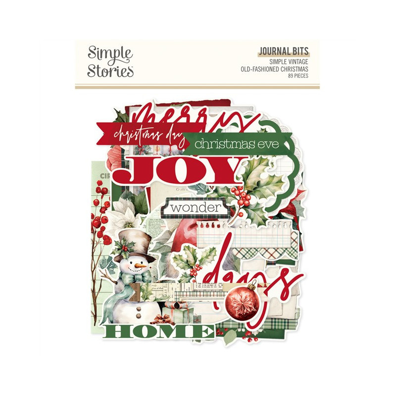 Simple Stories Simple Vintage Old-Fashioned Christmas Journal Bits & Pieces 89pz