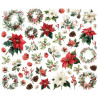 Simple Stories Simple Vintage Old-Fashioned Christmas FLORAL Bits & Pieces 51pz