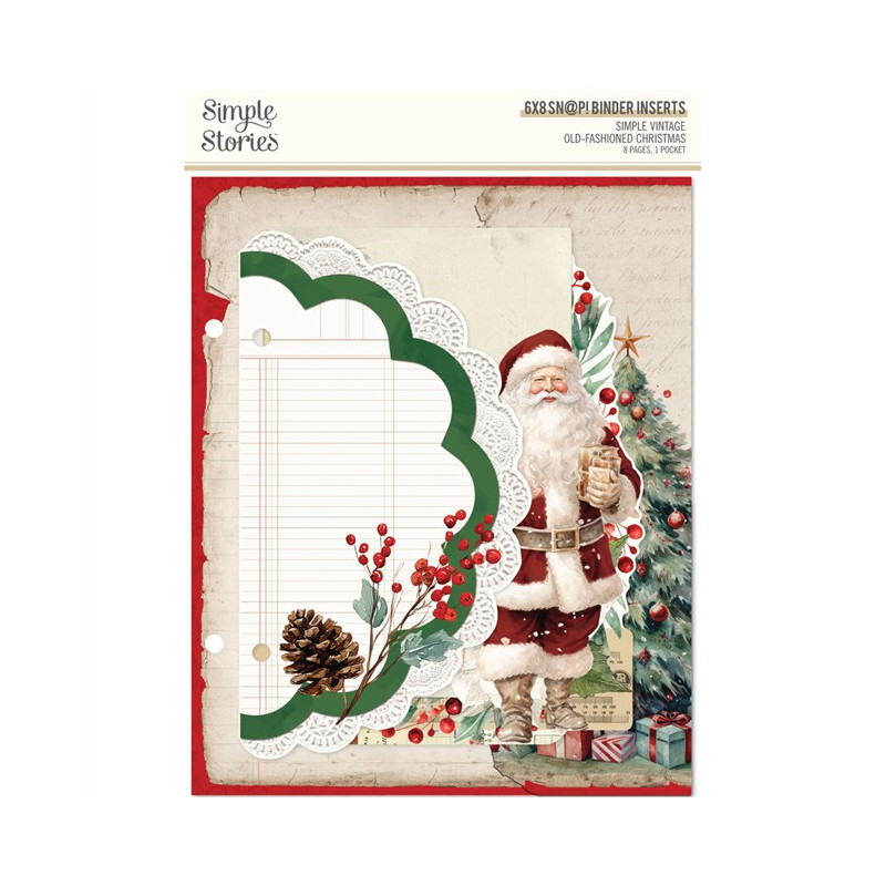 Simple Stories Simple Vintage Old-Fashioned Christmas 6x8 Inch Binder Inserts
