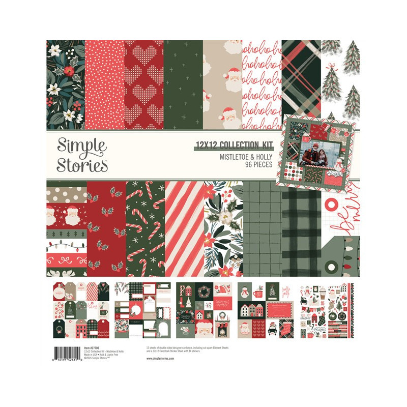 Simple Stories Mistletoe & Holly Collection Kit 30x30cm