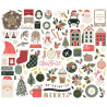 Simple Stories Mistletoe & Holly Chipboard Pieces 66pz