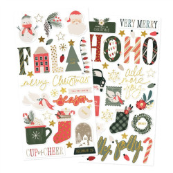 Simple Stories Mistletoe & Holly Foam Stickers 61pz