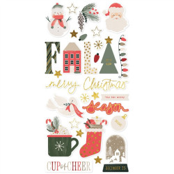 Simple Stories Mistletoe & Holly Foam Stickers 61pz