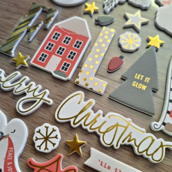 Simple Stories Mistletoe & Holly Foam Stickers 61pz