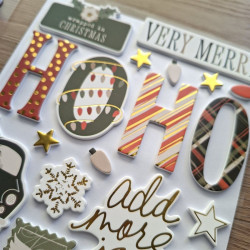 Simple Stories Mistletoe & Holly Foam Stickers 61pz