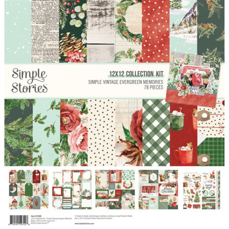 Simple Stories Simple Vintage Evergreen Memories Collection Kit 30x30cm