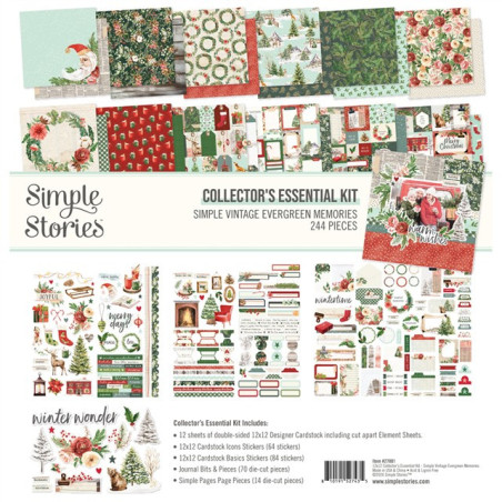 Simple Stories Simple Vintage Evergreen Memories Collectors Essential Kit 244pezzi