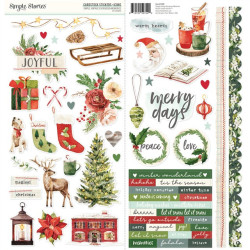 Simple Stories Simple Vintage Evergreen Memories Cardstock Stickers Icons 30x30cm