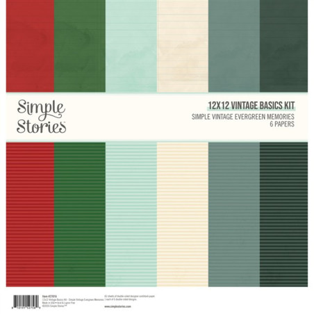 Simple Stories Simple Vintage Evergreen Memories Basics Kit 30x30cm