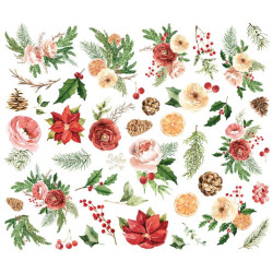 Simple Stories Simple Vintage Evergreen Memories FLORAL Bits & Pieces 42pz