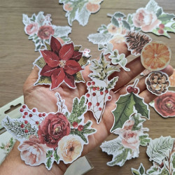 Simple Stories Simple Vintage Evergreen Memories FLORAL Bits & Pieces 42pz