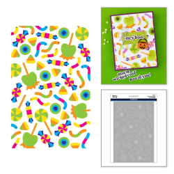 Spellbinders Trick or Treat 3D Embossing Folder & Stencil BUNDLE by Simon Hurley