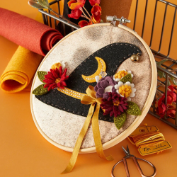 Spellbinders Halloween Felt Stitch & Create Felt Etched Dies Charming Witch Hat by Nichol Spohr