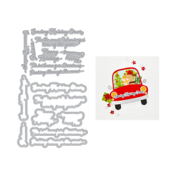 HERO ARTS Whimsical Wheels Letterpress + Foil & Cut Winter Words