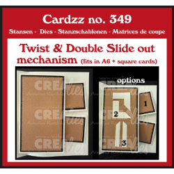 Crealies Cardzz Dies no. 349 Twist & Double Slide out Mechanism