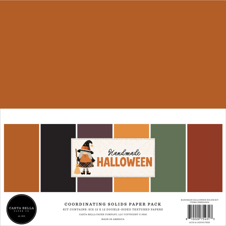 Carta Bella Handmade Halloween Coordinating Solids Paper Pack 30x30cm