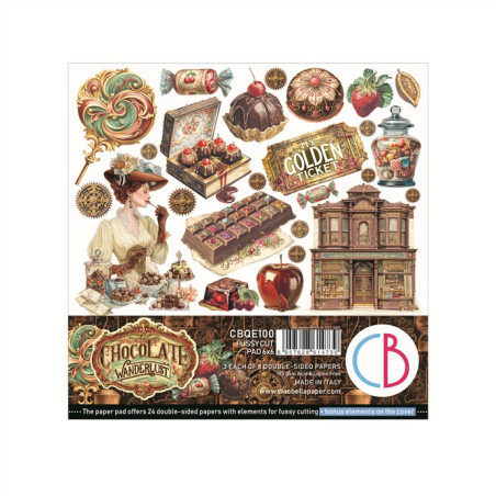 Ciao Bella Chocolate Wanderlust Fussy Cut Pad 15x15cm