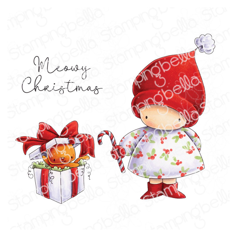 Stamping Bella BUNDLE GIRL AND THE CHRISTMAS KITTY Stamp