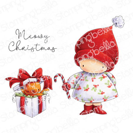 Stamping Bella BUNDLE GIRL AND THE CHRISTMAS KITTY Stamp