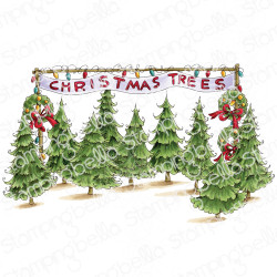 Stamping Bella CHRISTMAS TREE LOT BACKDROP Stamp