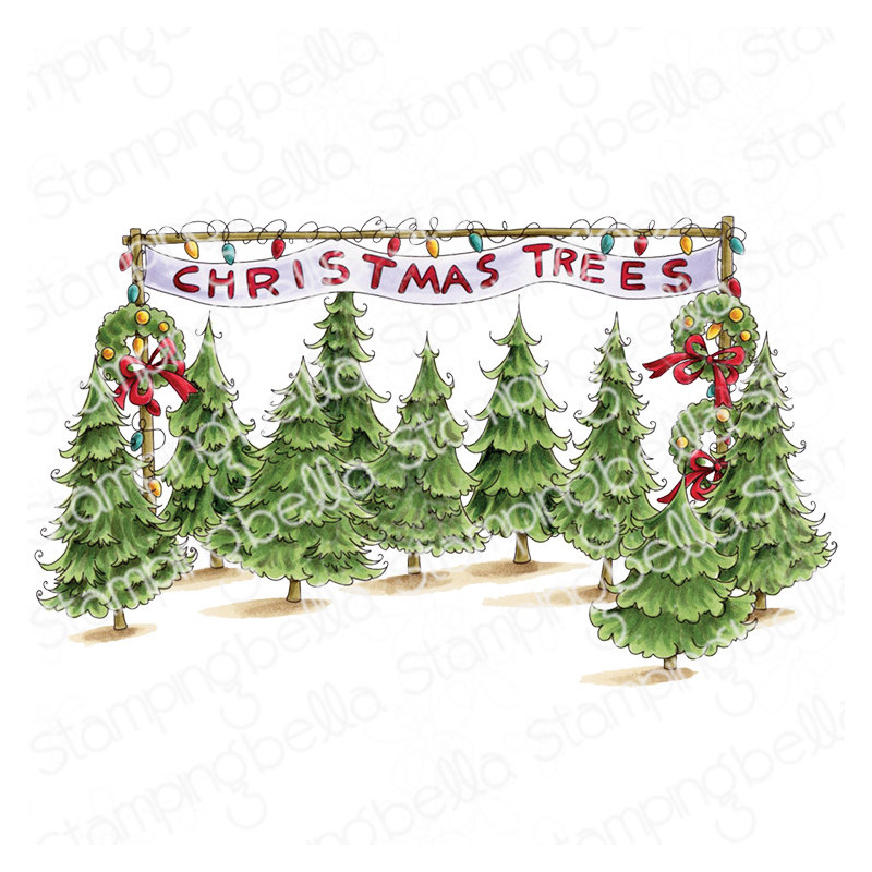 Stamping Bella CHRISTMAS TREE LOT BACKDROP Stamp