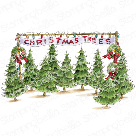 Stamping Bella CHRISTMAS TREE LOT BACKDROP Stamp