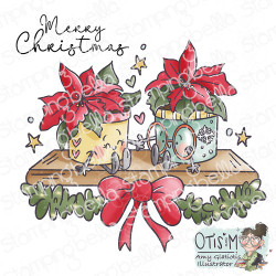 Stamping Bella SPEC-TACULAR POINSETTIA PAIR Stamp